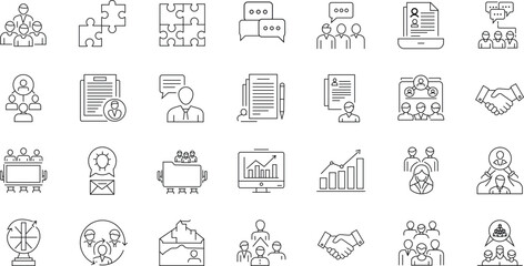Business icon set of idea lightbulb innovation concept business strategy development growth inspiration thinking process