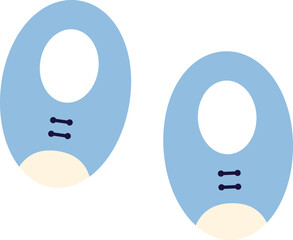 a flat icon drawing of a pair of baby shoes