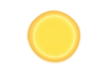 Glowing yellow sun particle generating light energy, abstract bright circle effect, transparent background