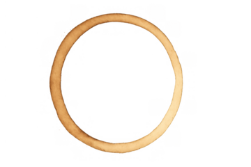 Round coffee stain creating a mark, a random blemish from a spilled accident, shown with a clear background