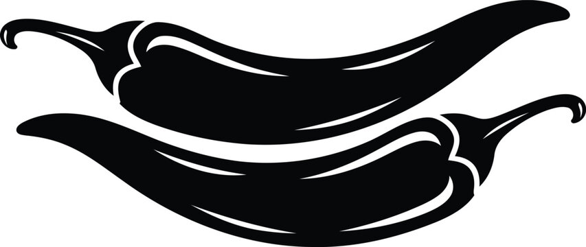 Bold black chili peppers, a simple yet striking icon for spicy food brands and culinary creations, promising vibrant flavor and intense heat in every dish