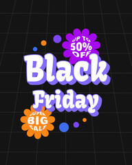 Black Friday sale banner with retro style