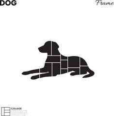 Monochrome Abstract Dog Collage Grid