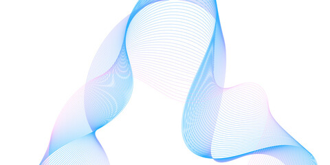 Vector abstract blue shiny moving flowing wave lines on transparent background. Design element for technology. Banner, music or modern concept	