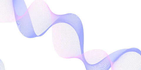 Vector abstract pink shiny moving flowing wave lines on transparent background. Design element for technology. Banner, music or modern concept	