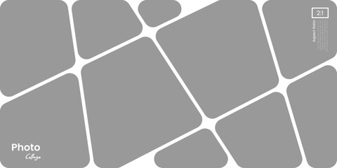 Abstract Photo Collage Frame Layout for Moodboard or Brandboard Design on Landscape 2:1 Format
