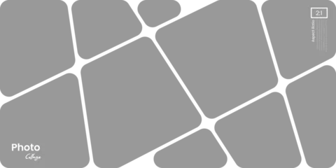 Selbstklebende Fototapeten Dunkelgrau Abstract Photo Collage Frame Layout for Moodboard or Brandboard Design on Landscape 2:1 Format  © Zeronineee