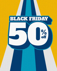 Black Friday sale banner with retro style