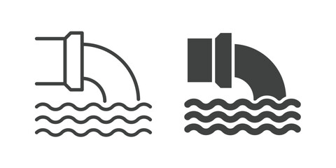 Pollution Icon. Line and glyph solid icon