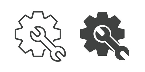 Repair Icon. Line and glyph solid icon