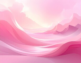 Pink and Rose Sunset Landscape
