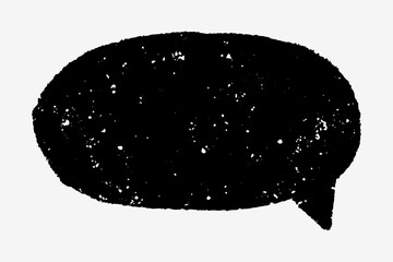 Crayon and pen lines form a hand drawn speech bubble. Pencil and chalk highlights add playful sketch details. Text box chalkboard empty for notes or messages.