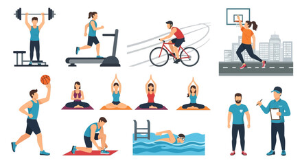 Diverse People Engaged in Various Sports and Fitness Activities