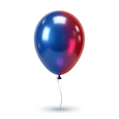 Blue and red metallic balloon on a string party celebration