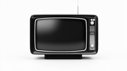 Vintage TV on Transparent Background