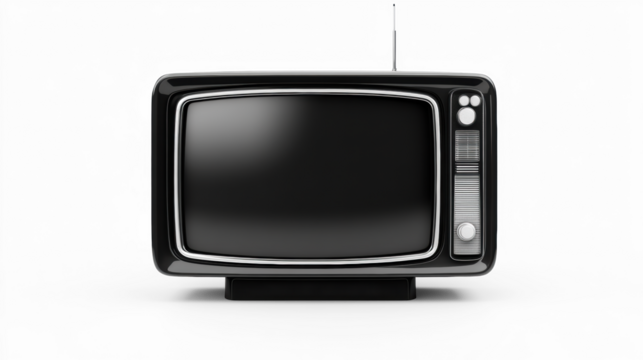 Vintage TV on Transparent Background
