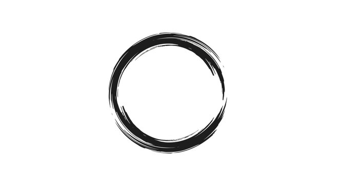 Abstract brushstroke circle design graphic element isolated on white background symbol concept