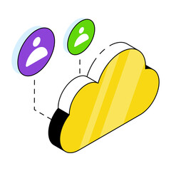 Modern design icon of cloud users