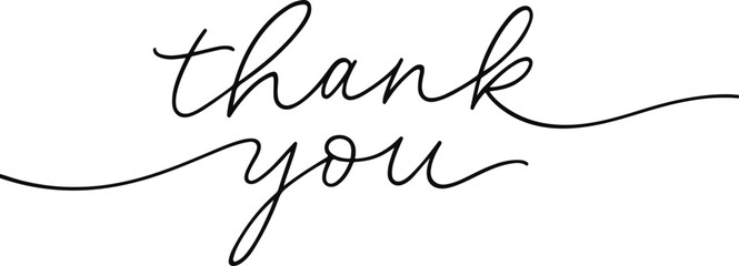Thank You Calligraphy Handwritten Text &ndash; Elegant Modern Script Typography