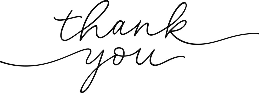 Thank You Calligraphy Handwritten Text &ndash; Elegant Modern Script Typography