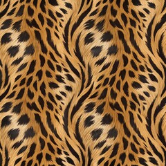 An abstract leopard fur texture with a flowing wavy pattern, Photorealistic image - Generative AI

