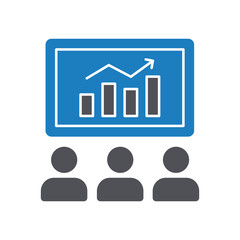 Analytic Presentation Vector Icon which can easily modify or edit