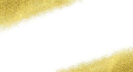 Abstract diagonal golden brush strokes with textured effect on a black background isolated on transparent background