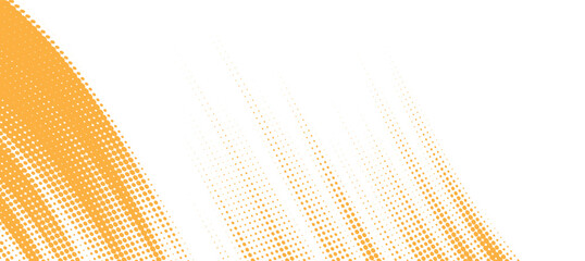 Abstract speed lines style orange color halftone banner design template, Modern.