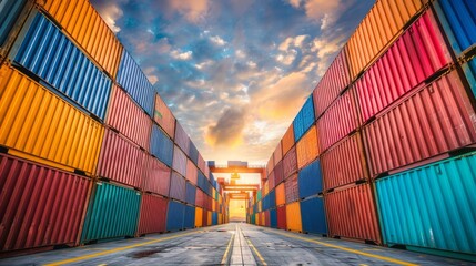 Fototapeta premium Stunning night view of bess containers beautifully illuminated against a dark, starry sky backdrop