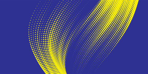 Abstract speed line style blue halftone banner design template. kuning and blue halftone dot pattern with grunge texture. Sporty style white and black dot pop art comic, Eps 10.