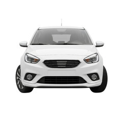 Naklejka premium Elegant white compact car showcasing sleek lines and modern design with transparency