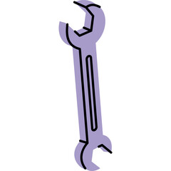 Simple Light Purple Wrench Tool On A White Background Isolated Graphic Design Element