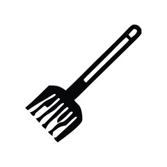 Black garden rake silhouette icon, perfect for gardening, farming, agriculture, and related concepts