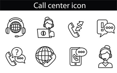 Customer Care  icon collection set. Containing design customer support,customer care,customer question,live chat support, customer service Simple line vector.