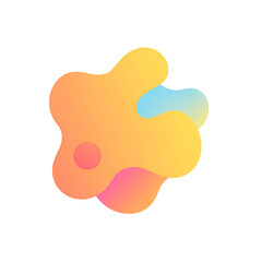 A colorful gradient abstract shape with smooth organic curves on a transparent background.