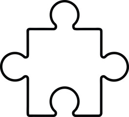 thin line puzzle piece icon creativity concept.