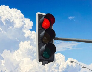 Sleek Urban Signal Mockup: Bright Red Glow, Uncluttered Composition, and Visual Clarity