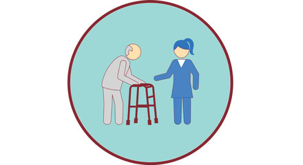 Helping hand an elderly man assisted by a caring young woman