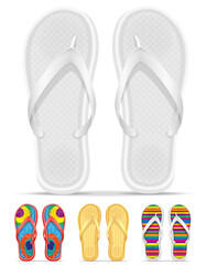 beach summer slippers vector illustration isolated object icons