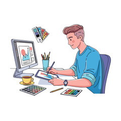 a vector designer with a white background 