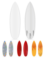 surfboard for surf extreme sport vector illustration isolated object icons