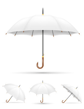 classical umbrella from rain vector illustration isolated object icons
