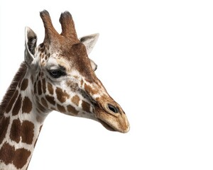 Giraffe Portrait Majestic Beauty Isolated on White