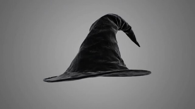 Black Witch Hat, Symbol of Mystery and Magic with Dark Mood and Enigmatic Halloween Atmosphere