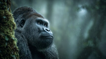 Obraz premium Gorilla in forest environment