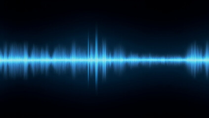 Blue Sound Wave Visualisation on Black Background Abstract Technology Illustration Digital Signal Audio Spectrum Graphic Equalizer Frequency Backdrop