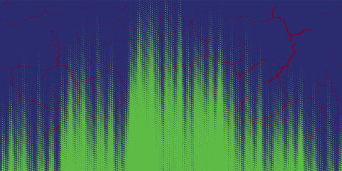 Abstract Sport Background with Green and Blue Brush Texture and Halftone Effect. Dirty Grunge Background