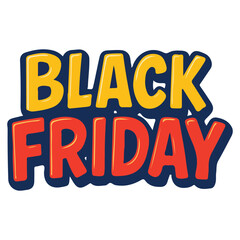 Modern Friday Text Sticker