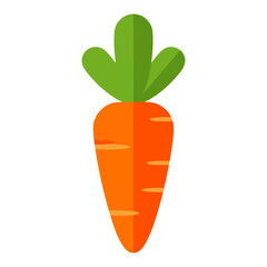 Carrot Flat Icon – Colorful Vegetable Vector Illustration