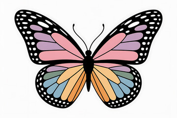 Fototapeta premium Colorful butterfly with intricate wing patterns, showcasing delicate beauty and vibrant hues.